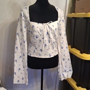 Wild Fable Floral Cropped Top Size Medium